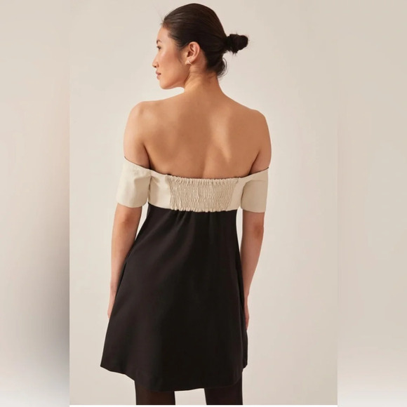 MAEVE by ANTHROPOLOGIE Colorblock Knit Mini Dress in Black and White - Picture 4 of 11